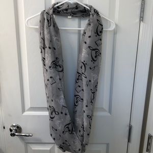Musical notes infinity scarf